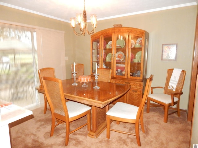 60 Cole Ln, Benton, KY 42025 - dining space featuring a chandelier, light carpet, crown molding, and arched walkways