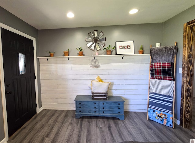 2230 Seneca Ln, Paducah, KY 42001 - mudroom featuring dark wood-style floors, baseboards, and recessed lighting