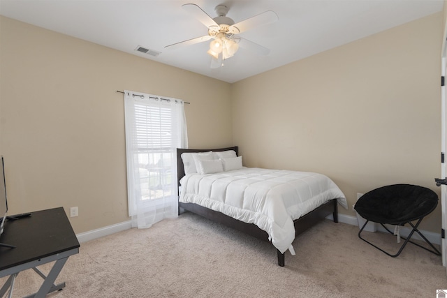 115 Pinewood Trl, West Paducah, KY 42086 - bedroom with light colored carpet, baseboards, and a ceiling fan