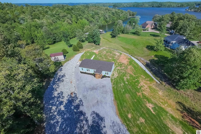 631 Imogene Dr, Gilbertsville, KY 42044 - drone / aerial view of a nearby body of water and a heavily wooded area