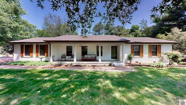 2016 Brookhaven Dr, Murray, KY 42071 - ranch-style home featuring covered porch, a front lawn, and brick siding