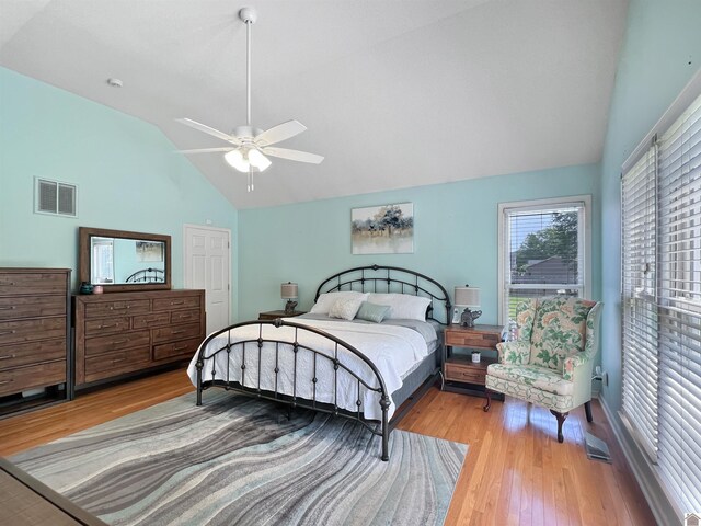 189 Edinborough W, Murray, KY 42071 - bedroom with wood finished floors, ceiling fan, and high vaulted ceiling
