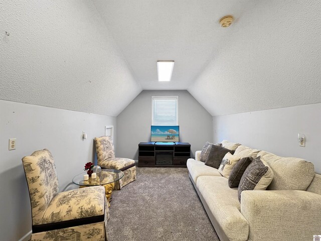 189 Edinborough W, Murray, KY 42071 - living area with a textured ceiling, carpet flooring, and vaulted ceiling