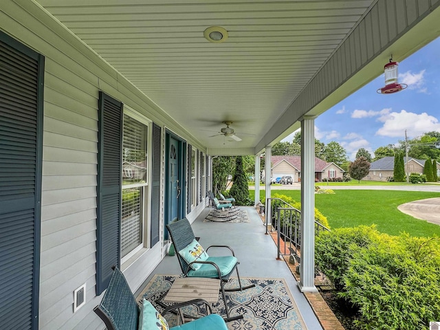 189 Edinborough W, Murray, KY 42071 - covered porch featuring a lawn and ceiling fan