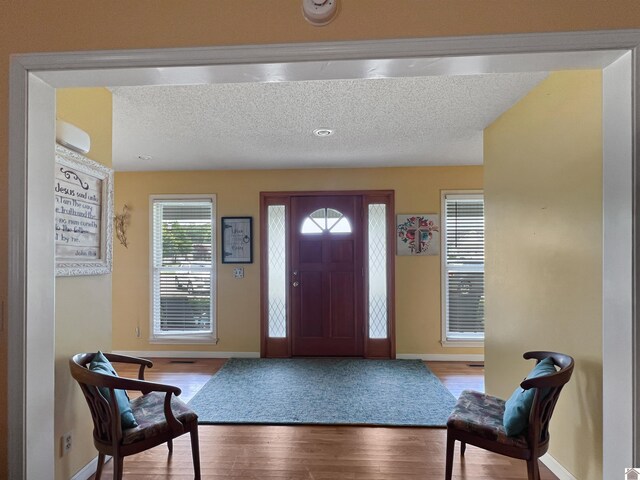 189 Edinborough W, Murray, KY 42071 - foyer entrance with baseboards, wood finished floors, and a textured ceiling