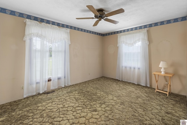 1158 State Route 295, Marion, KY 42064 - spare room featuring carpet floors, a ceiling fan, and a textured ceiling