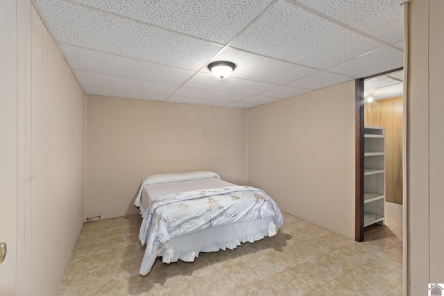 1158 State Route 295, Marion, KY 42064 - bedroom with a drop ceiling and wood walls