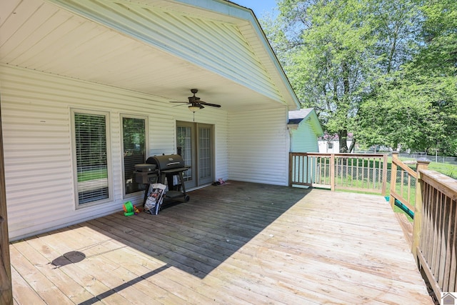 157 Calvert Dr, Paducah, KY 42003 - deck with a ceiling fan and a grill