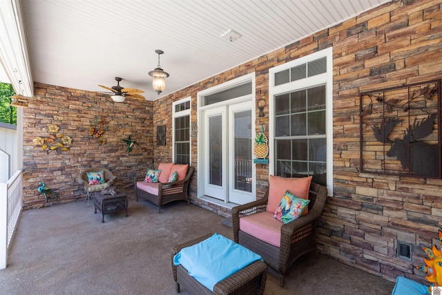 124 Hughes Rd, Benton, KY 42025 - view of patio / terrace with an outdoor hangout area and ceiling fan