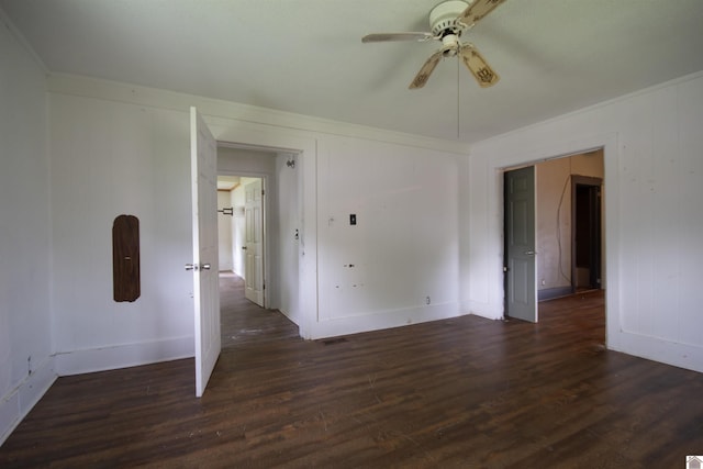 2310 S 28th, Paducah, KY 42003 - unfurnished room with ceiling fan, wood finished floors, baseboards, and crown molding
