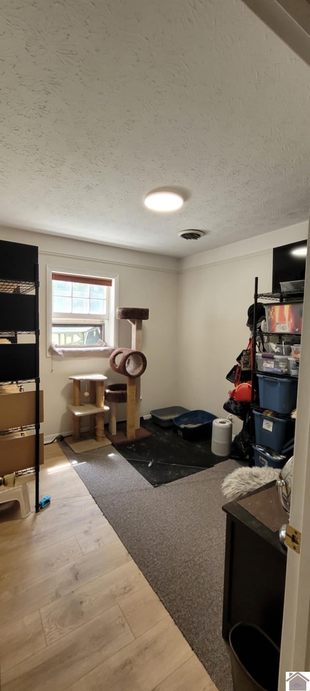 135 Phipps St, Paducah, KY 42001 - exercise area featuring wood finished floors and a textured ceiling