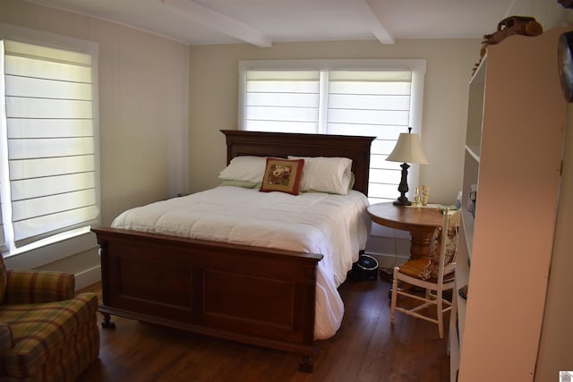 3975 Contest Rd, Paducah, KY 42001 - bedroom featuring beamed ceiling and dark wood finished floors