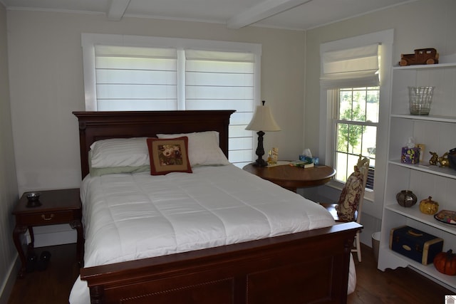 3975 Contest Rd, Paducah, KY 42001 - bedroom with wood finished floors, beam ceiling, and crown molding