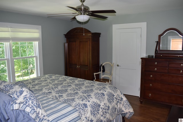 3975 Contest Rd, Paducah, KY 42001 - bedroom with dark wood-type flooring and ceiling fan