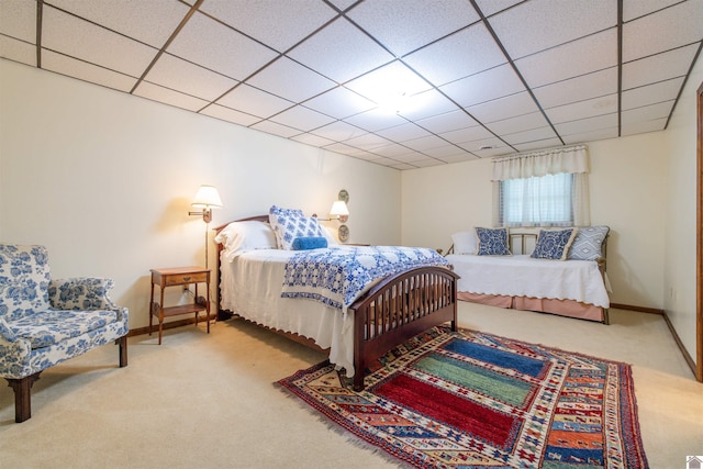 3011 Little Bear Hwy, Gilbertsville, KY 42044 - bedroom featuring carpet flooring, baseboards, and a paneled ceiling