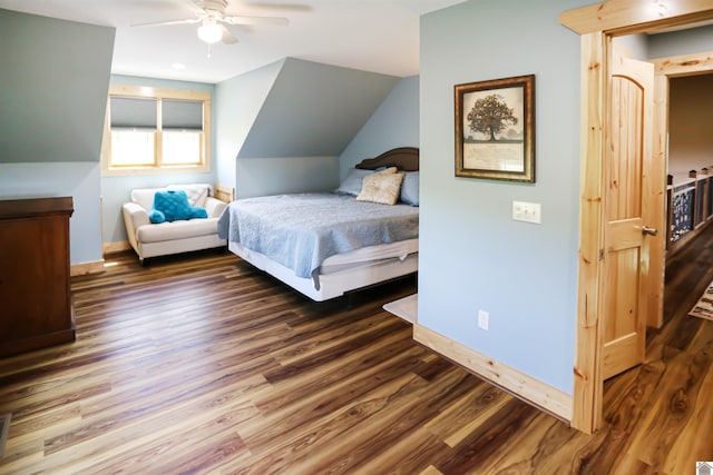 3210 Douglas Rd, Murray, KY 42071 - bedroom featuring baseboards, wood finished floors, and ceiling fan