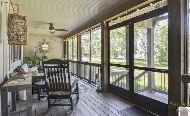 114 Shadyside Ln, Gilbertsville, KY 42044 - sunroom / solarium with a ceiling fan and plenty of natural light