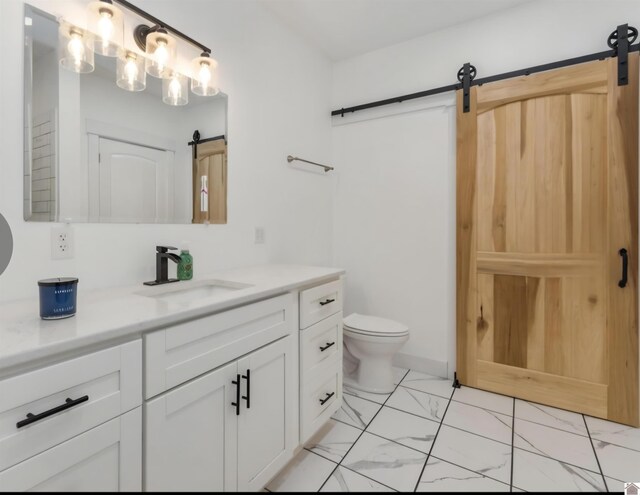 34 Navajo Ct, Cadiz, KY 42211 - bathroom with vanity, marble finish floors, and toilet