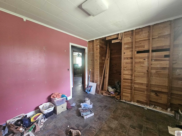 6694 State Line Rd E, Hazel, KY 42049 - unfurnished room featuring wood walls and crown molding