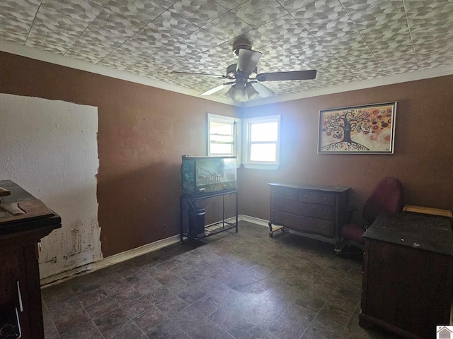 6694 State Line Rd E, Hazel, KY 42049 - bedroom with baseboards and ceiling fan
