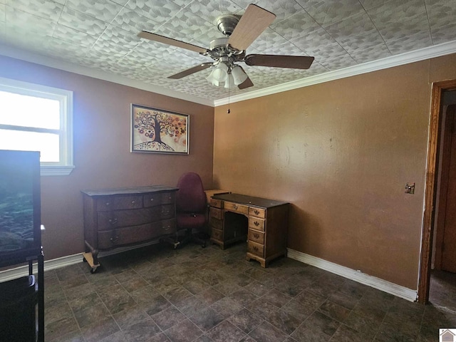 6694 State Line Rd E, Hazel, KY 42049 - home office featuring baseboards and a ceiling fan