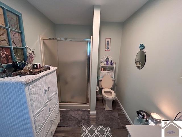 5812 State Route 123, Arlington, KY 42021 - bathroom featuring toilet, a stall shower, and vanity