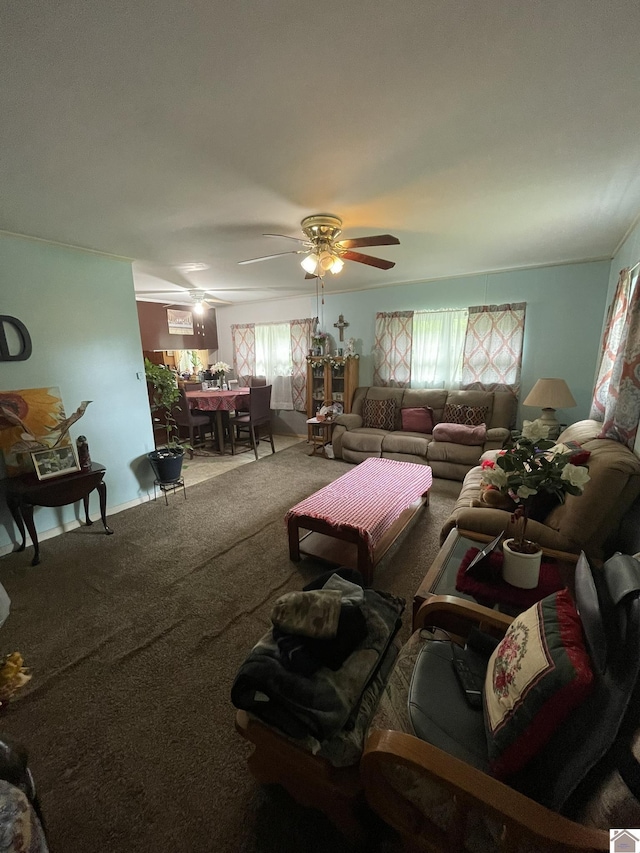 4924 State Route 121 S, Mayfield, KY 42066 - carpeted living room featuring a ceiling fan