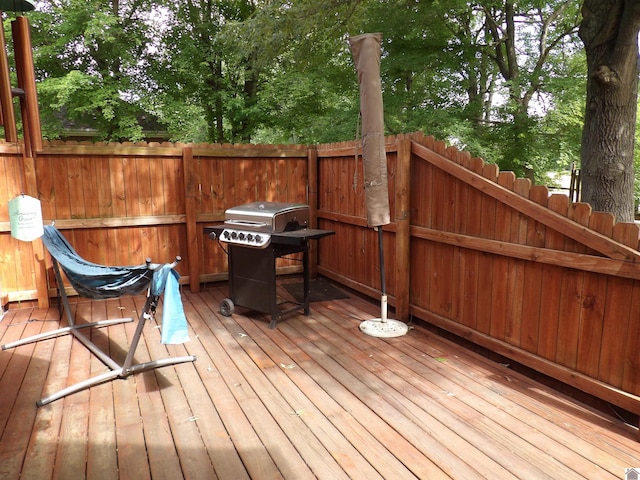 145 Stonecreek Pl, Paducah, KY 42003 - wooden deck with grilling area