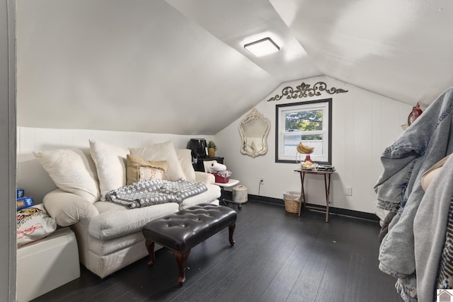 3730 Metropolis Lake Rd, West Paducah, KY 42086 - interior space featuring hardwood / wood-style floors, vaulted ceiling, and baseboards