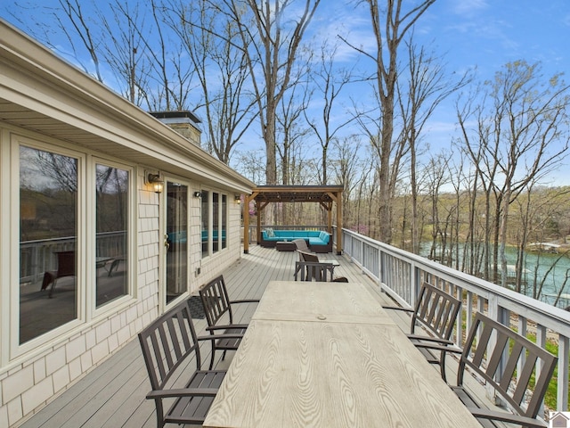 695 Bayshore, Cadiz, KY 42211 - deck featuring an outdoor living space and a water view