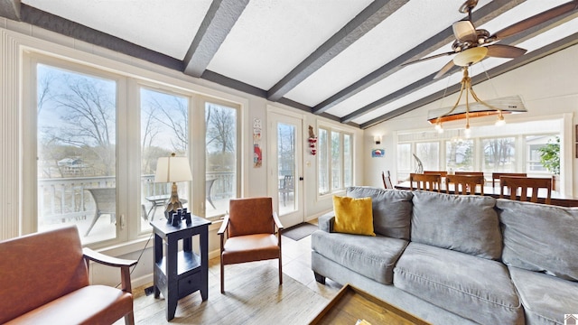 695 Bayshore, Cadiz, KY 42211 - living room with ceiling fan, baseboards, and a textured ceiling