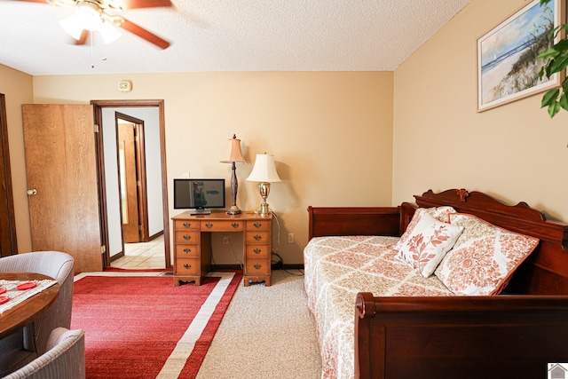 251 Hickory Hill Ln, Benton, KY 42025 - carpeted bedroom featuring a ceiling fan and a textured ceiling