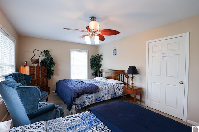 251 Hickory Hill Ln, Benton, KY 42025 - bedroom with carpet floors, baseboards, and ceiling fan