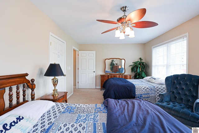 251 Hickory Hill Ln, Benton, KY 42025 - bedroom featuring carpet, baseboards, and ceiling fan