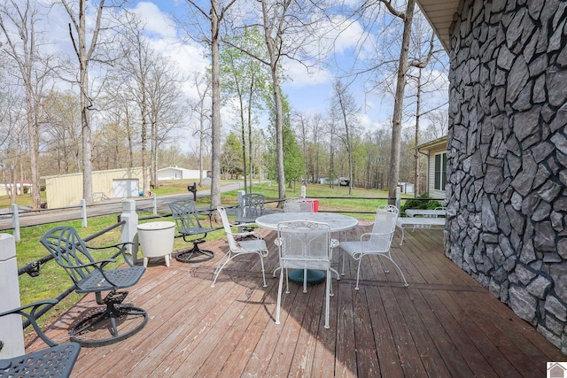 251 Hickory Hill Ln, Benton, KY 42025 - wooden deck with outdoor dining space