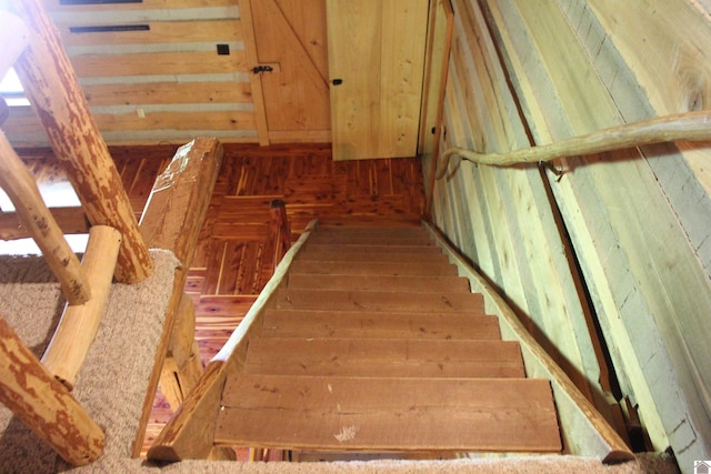 2365 Weldon Rd, Marion, KY 42064 - stairway with wood finished floors and wooden walls
