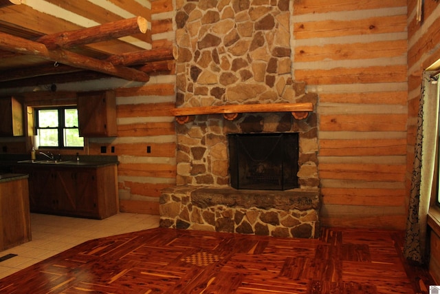 2365 Weldon Rd, Marion, KY 42064 - unfurnished living room with wood walls