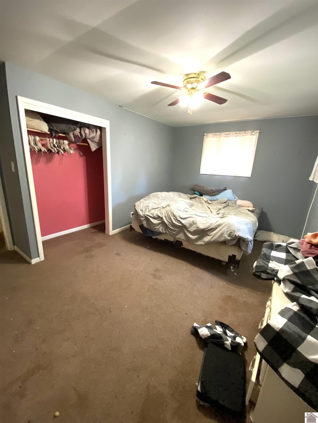 2222 Harrison St, Paducah, KY 42001 - bedroom with carpet, a ceiling fan, and baseboards