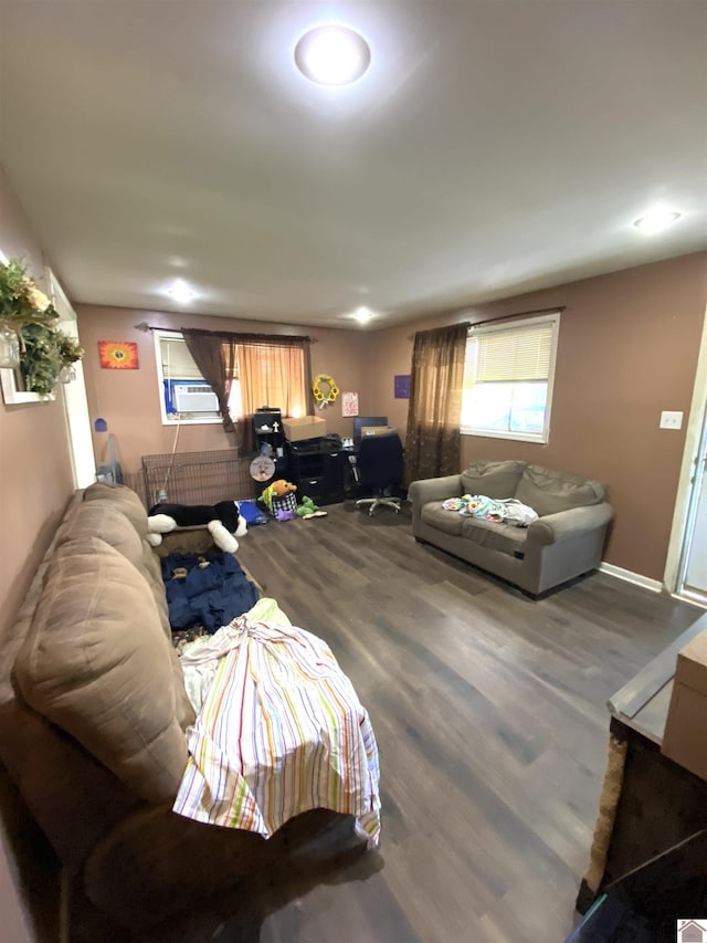 2222 Harrison St, Paducah, KY 42001 - living room with wood finished floors and cooling unit