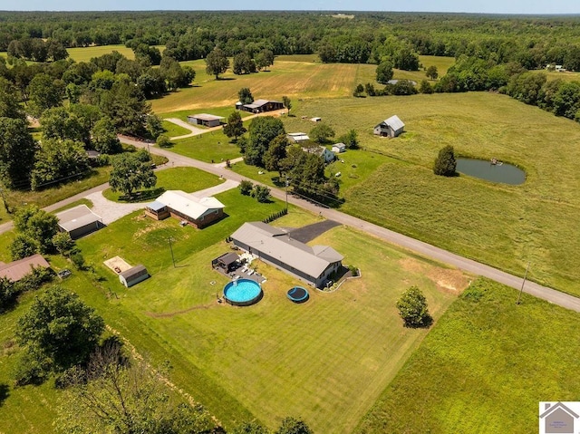 1379 Dunaway Ln, Boaz, KY 42027 - aerial view of a pool area and a heavily wooded area