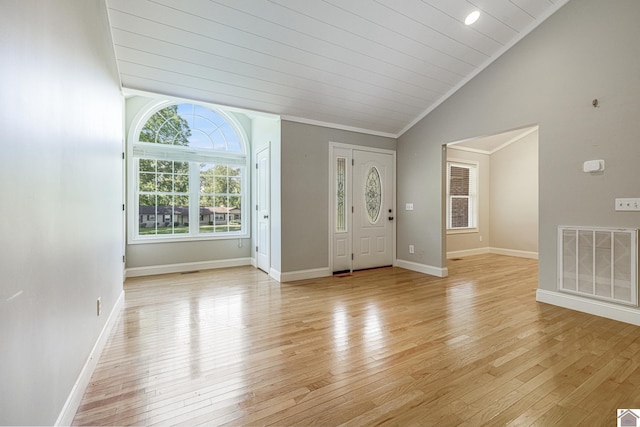 54 Grove Ln, Murray, KY 42071 - foyer with lofted ceiling, light wood-style flooring, baseboards, and crown molding