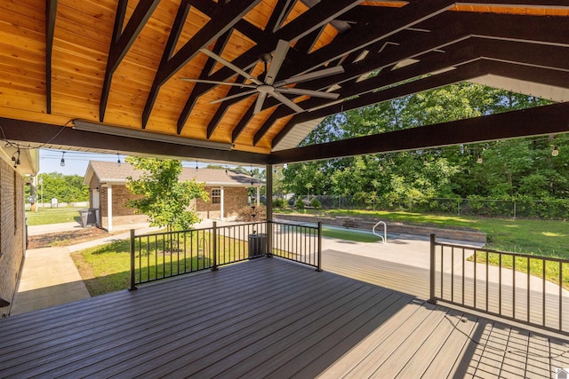 54 Grove Ln, Murray, KY 42071 - wooden deck with a ceiling fan