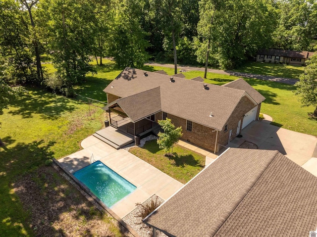 54 Grove Ln, Murray, KY 42071 - view from above of property with a pool
