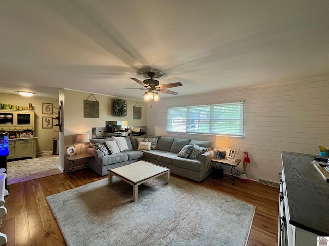 802 S 17th St, Murray, KY 42071 - living room with ceiling fan and wood finished floors