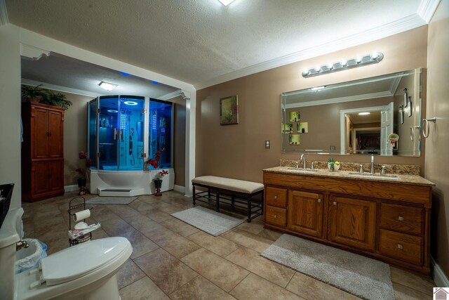2878 State Route 303, Mayfield, KY 42066 - full bathroom featuring ornamental molding, double vanity, and toilet