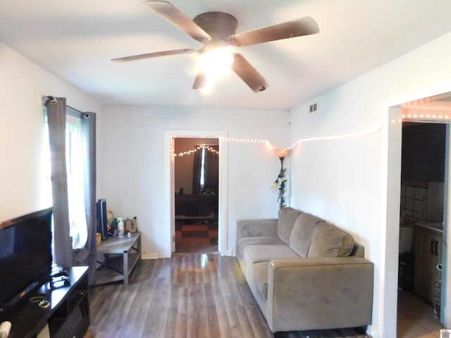 2837 Tennessee, Paducah, KY 42003 - living room with ceiling fan and wood finished floors