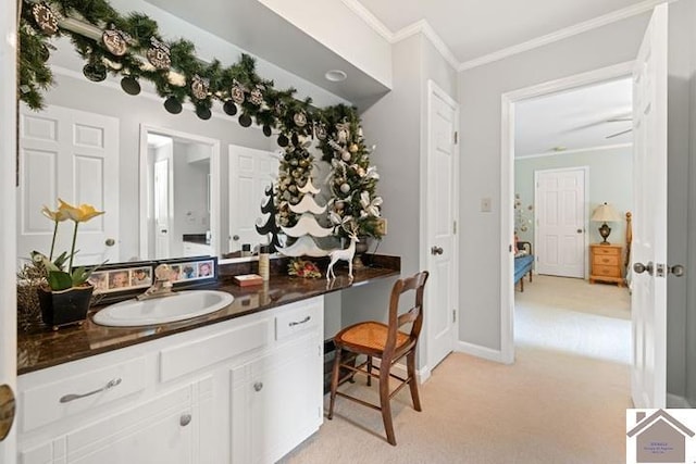 203 Golf Club Ln, Mayfield, KY 42066 - bathroom with ornamental molding, vanity, and baseboards