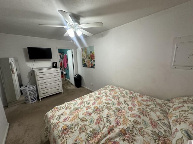 535 Leeds Dr, Paducah, KY 42003 - bedroom with electric panel, carpet flooring, and ceiling fan