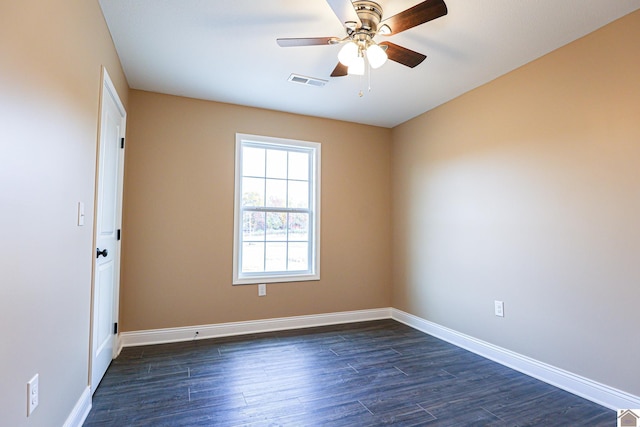 205 Clover Cres, Paducah, KY 42003 - empty room featuring a ceiling fan, dark wood finished floors, and baseboards