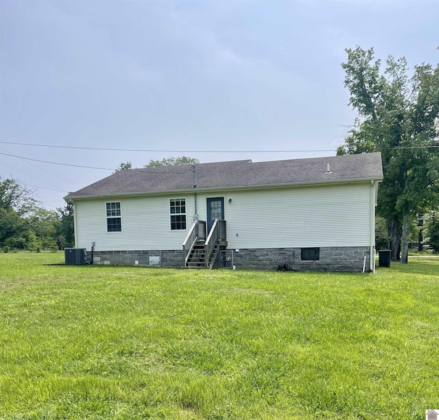 1783 Radio Rd, Almo, KY 42020 - rear view of property featuring a lawn, crawl space, and cooling unit